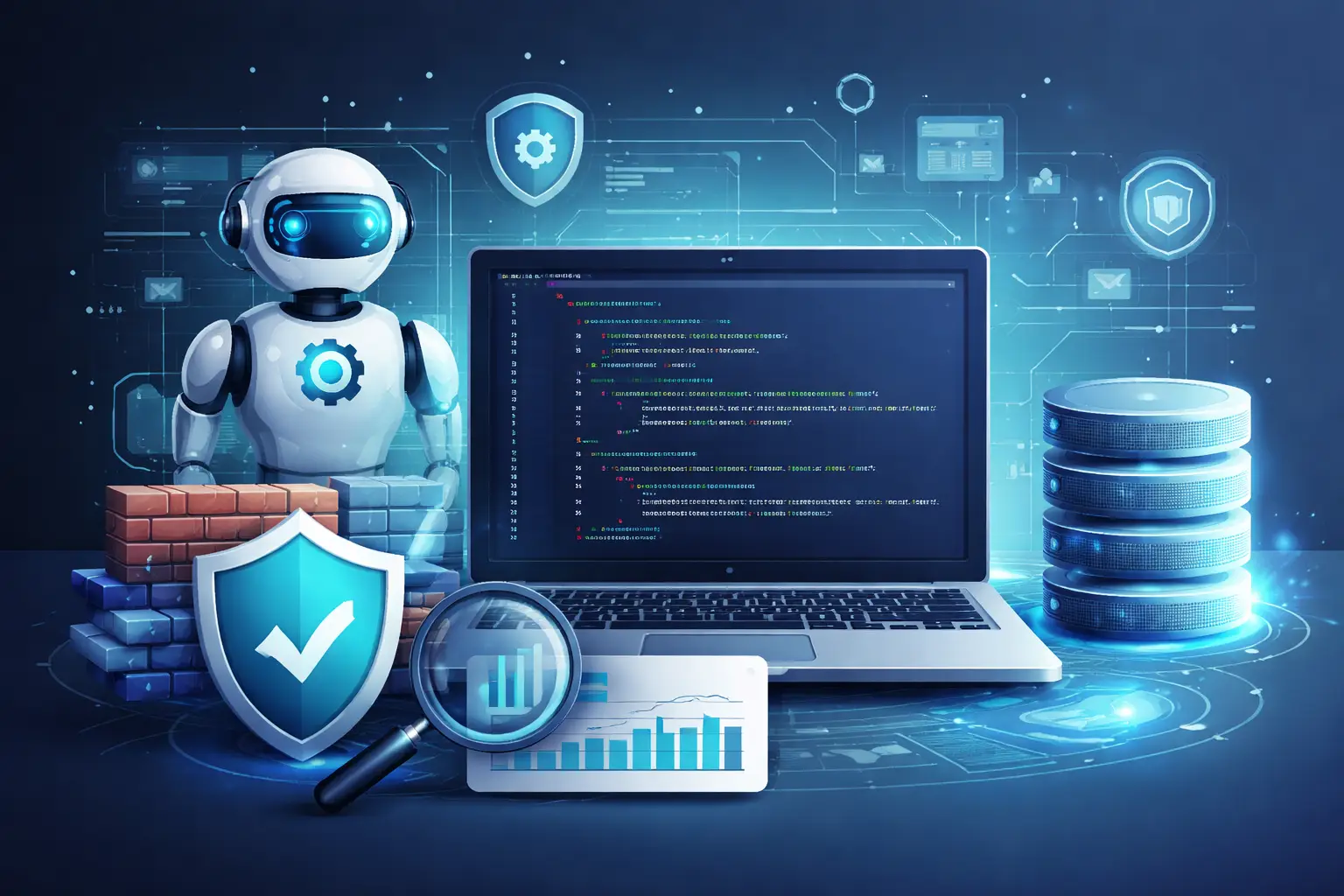 AI-generated SQL governance and SQL Server database guardrails illustration